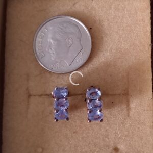 Elegant Silver and Blue Gemstone Earrings